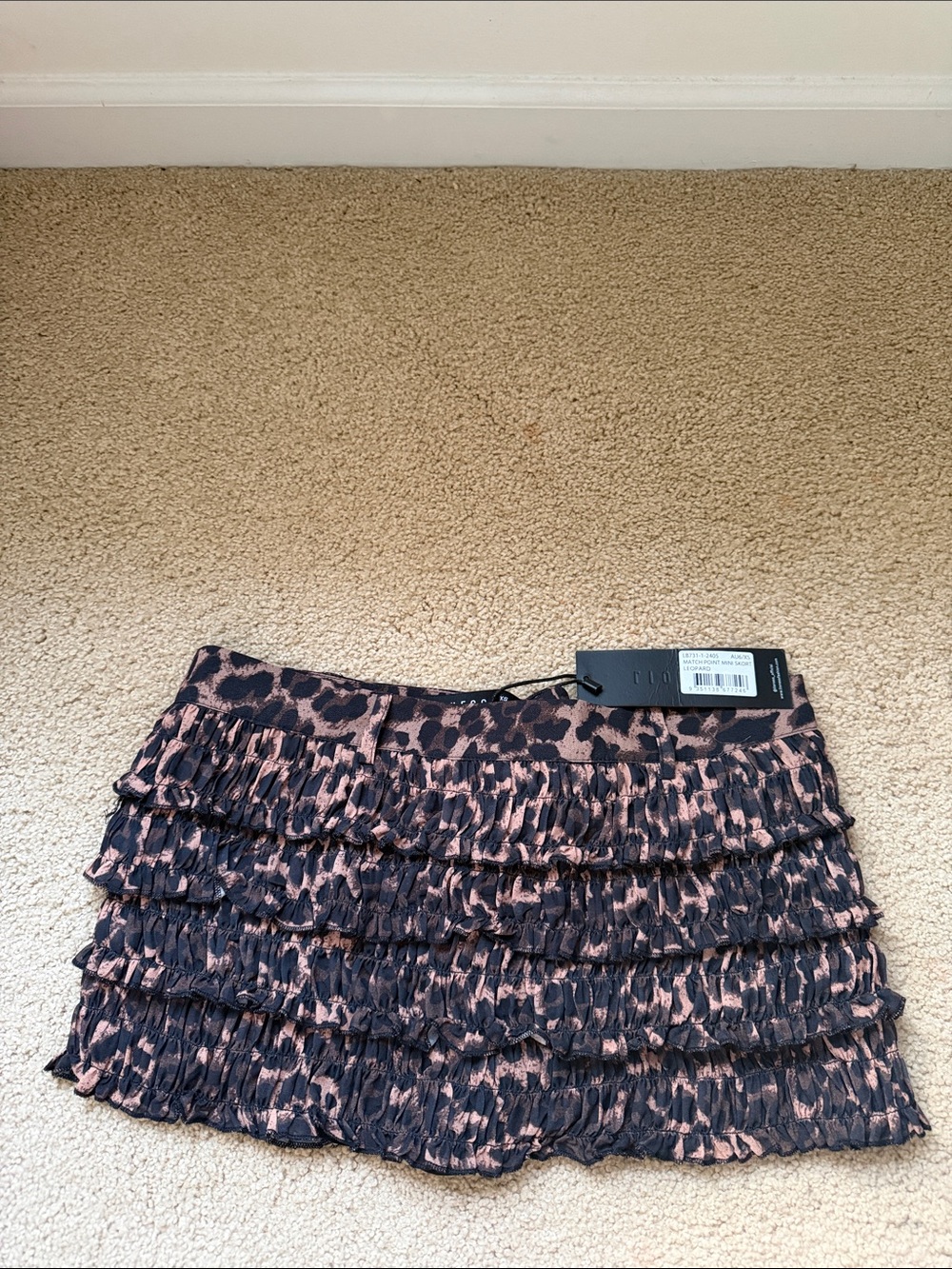 Lioness Ruffled Mini Skirt - Black & Brown Animal Print